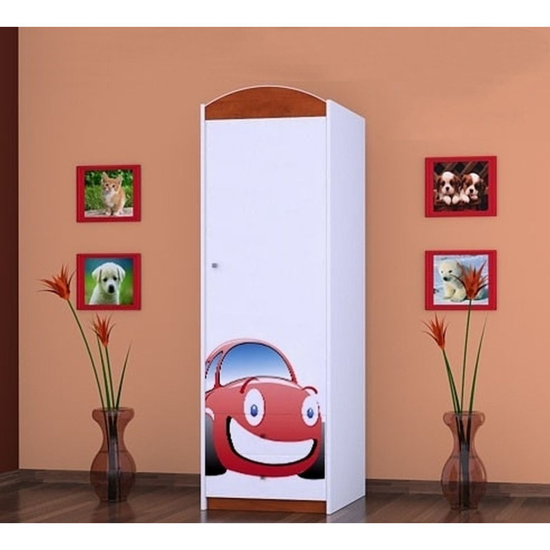 Zev 1 Door Wardrobe, Red