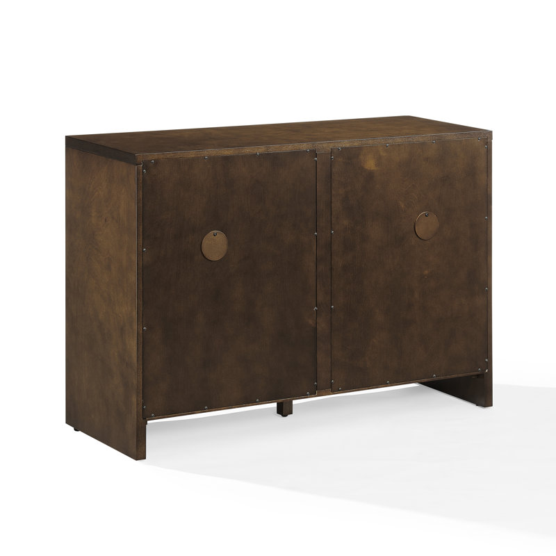 Kenji Handwoven Poly-Rattan 40'' Brown Media Console with Vinyl Storage