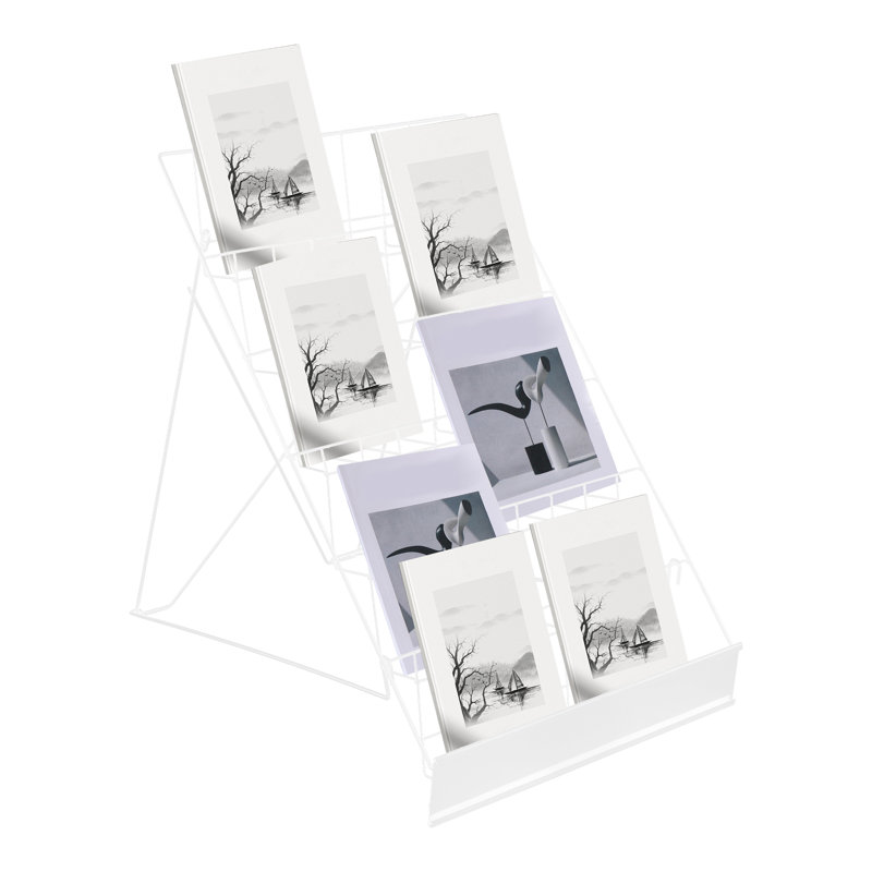 Porte-revues de bureau en fer, Blanc