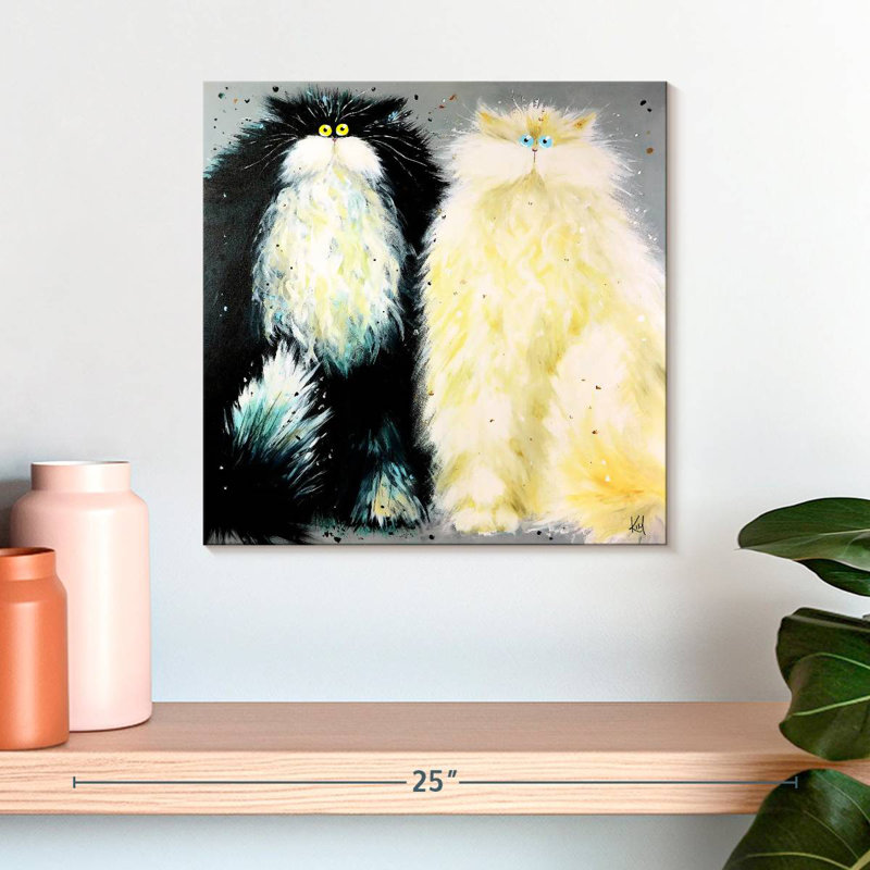 Brampt Mr And Mrs Cats, 16" H x 16" W
