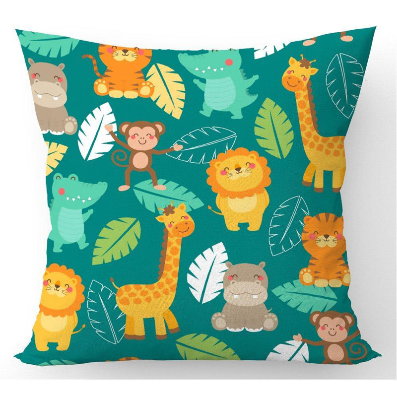 Kellyville JUNGLE ANIMALS Square Throw Cushion