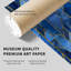 Motif géométrique abstrait bleu I, reproduction d'art moderne sans cadre-6565237