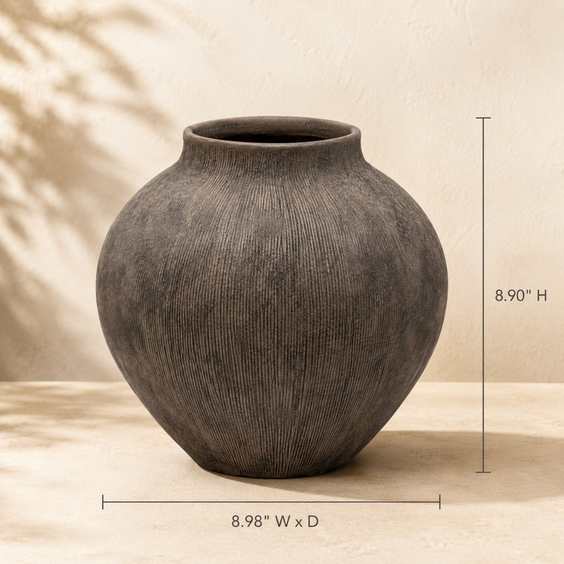 Vase en terre cuite Pavati, 8,98 po x 8,98 po x H 8,90 po