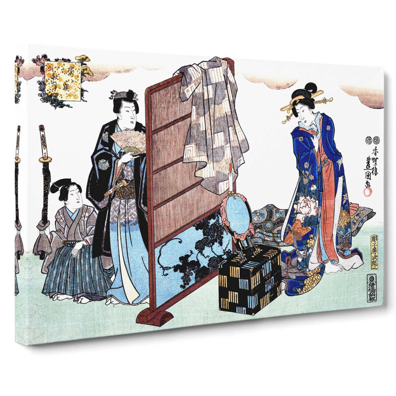 Dressing Room by Utagawa Kunisada - Wrapped Canvas Painting, 40cm H x 60cm W x 3cm D