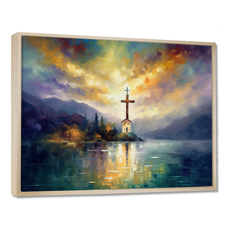 Reproduction d'art sur toile Arnfried, H 34 po x l 44 po x P 1,5 po, Cadre flottant érable