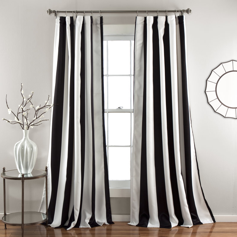 Wilbur Room Darkening Curtain Pair, Black, 52" W x 108" L