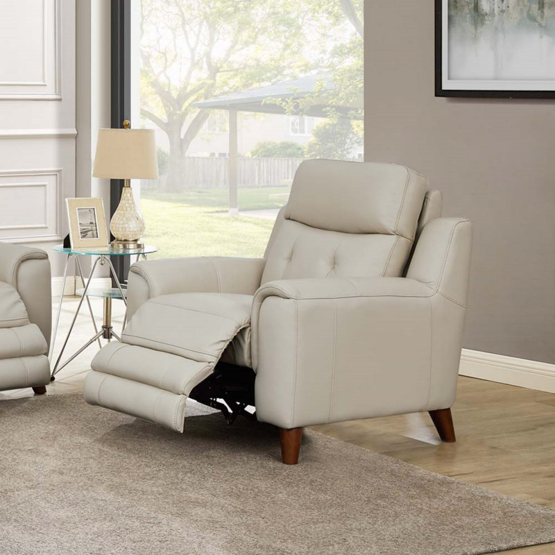 Fauteuil inclinable électrique Torino, Similicuir blanc cassé