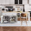 Îlot de cuisine avec table de salle à manger extensible 74,5 pouces K&K-526531246