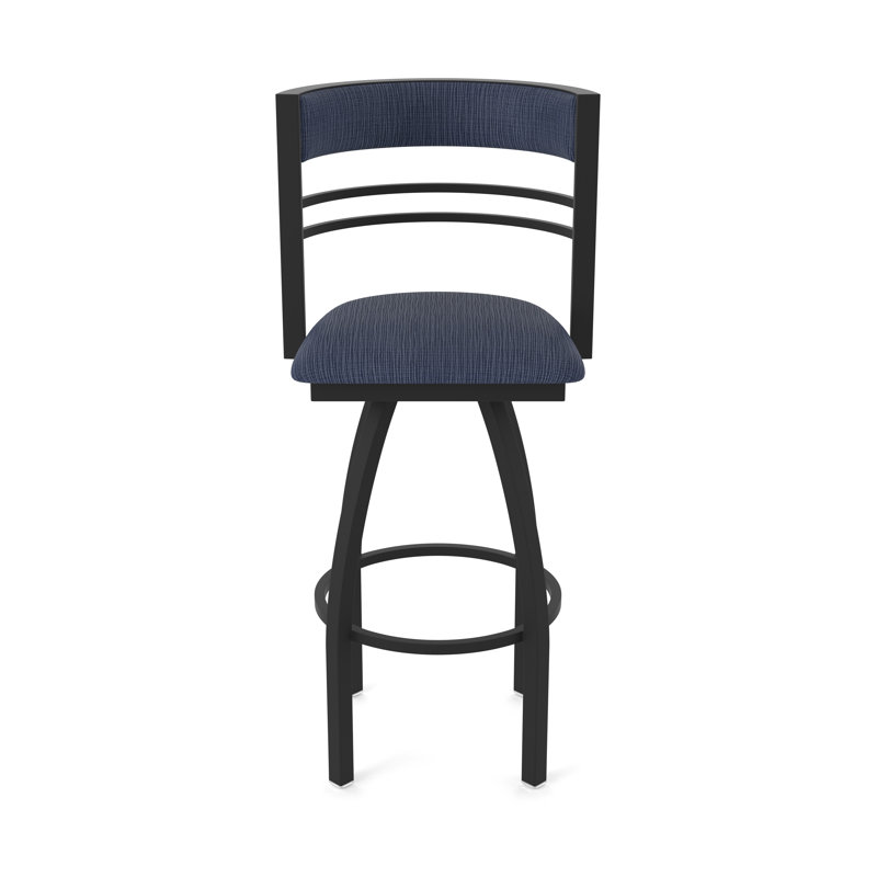 Hunter Swivel Stool, Black Wrinkle, Tabouret de bar (siège d'une hauteur de 30 po), Tissu-graphique ancre