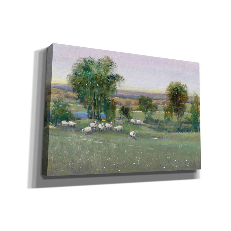 «Field of Sheep II» par Tim O'toole, art mural sur toile, H 18 po x l 26 po x P 0,75 po