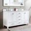 Ensemble de meuble-lavabo double 60 po avec comptoir et dosseret en marbre de Carrare italien blanc Covin-117300966-117300965