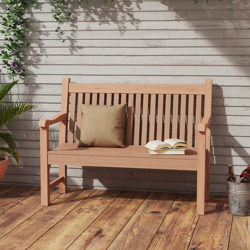 Banc d'extérieur toutes saisons - Mobilier de jardin en poly, Teck