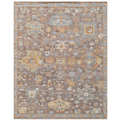 Tapis brun noué à la main de haute qualité