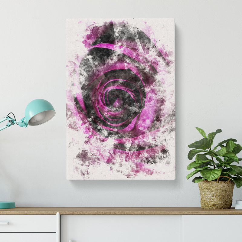Striking Purple Rose - Wrapped Canvas, 60cm H x 40cm W x 3cm D