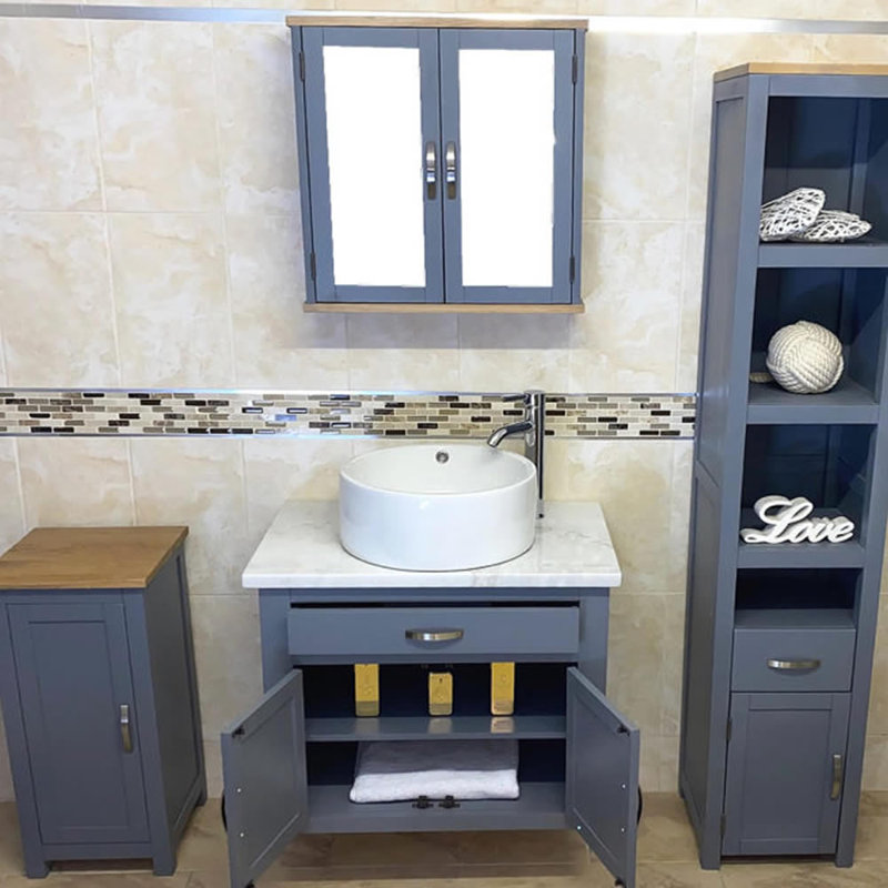 Bridlington 750 mm Single Vanity with Vessel Ceramic Basin, White Marble