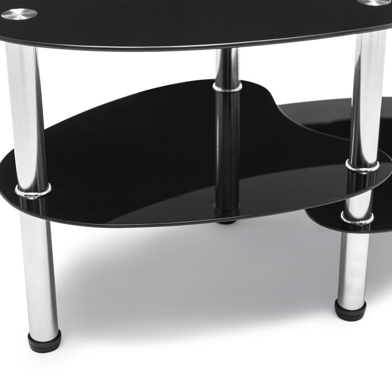 Table basse à 4 pieds avec rangement Areatha, Noir