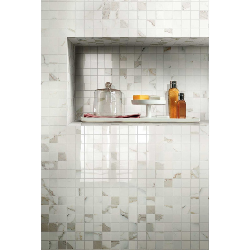 Carreau de mosaïque linéaire antique pour mur et plancher en porcelaine polie 1 "x 1", Transparent
