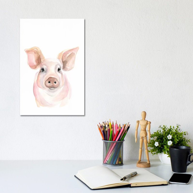 Pig - Wrapped Canvas Gallery-Wrapped Canvas Giclée, 20.32 cm H x 30.48 cm W