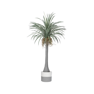 78" Vintage Real Touch Fake Dracaena Dragon Tree In A Cute Rope Basket- Perfect For Indoor And Outdoor Décor