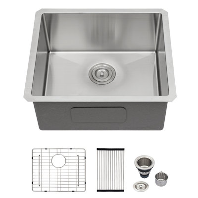 21 Inch Undermount Sink - 21"X18"X9" Undermount Stainless Steel Kitchen Sink 16 Gauge 9 Inch Deep Single Bowl Kitchen Sink Basin