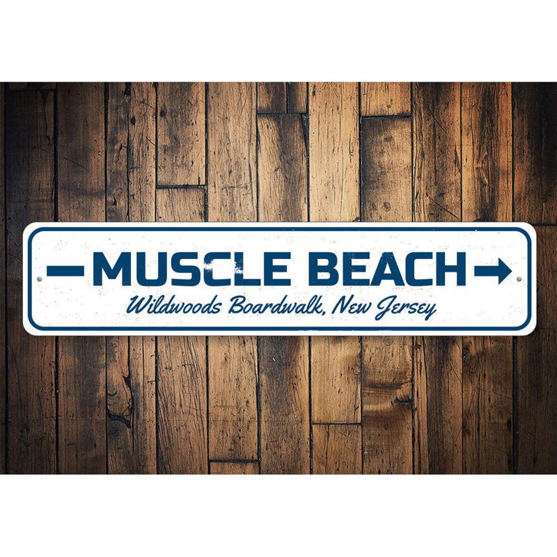 Plaque en aluminium Muscle Beach, H 4 po x l 18 po x P 0,04 po
