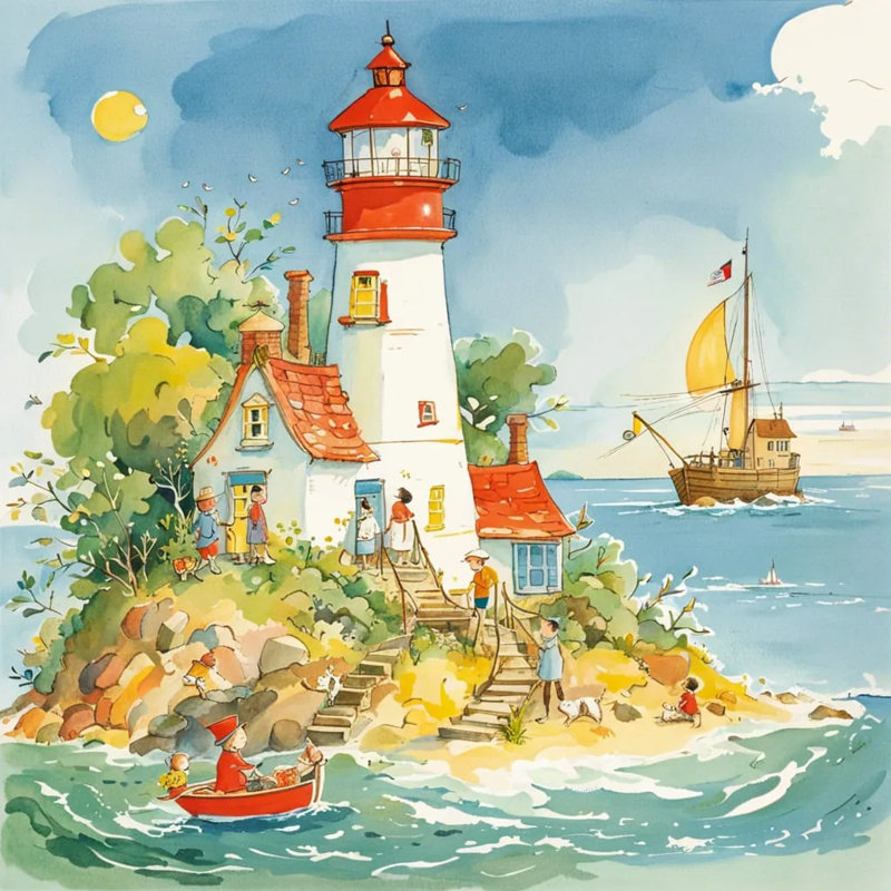 Art mural sur toile, "Phare d'aventure", H 40 po x l 40 po
