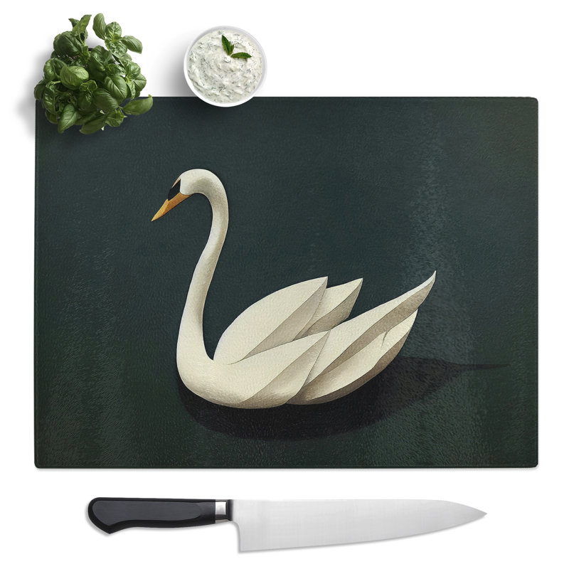 Intense Swan  Glass Chopping Board