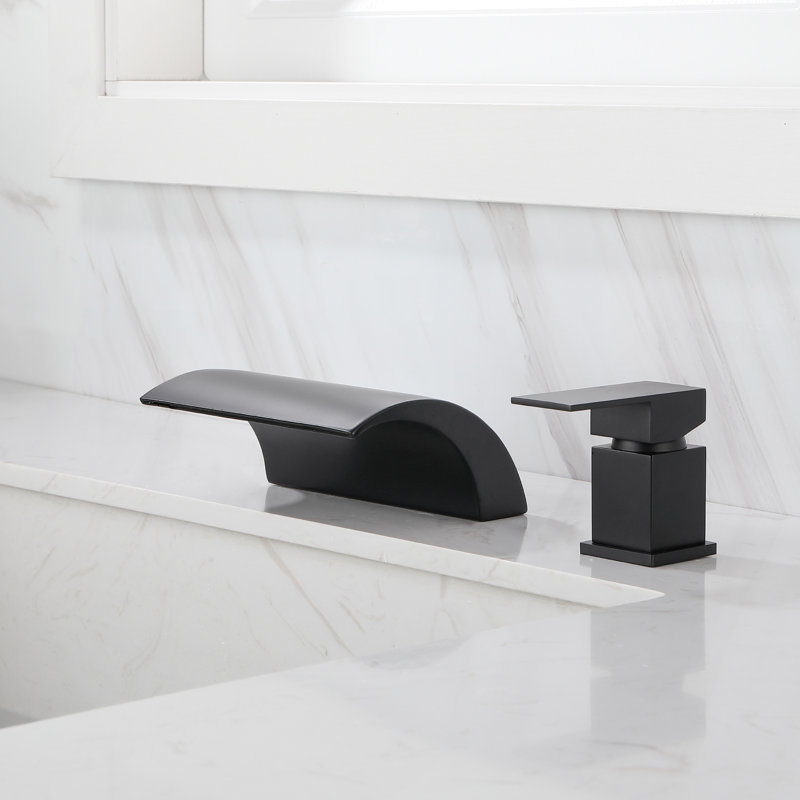 Robinet de salle de bain à large entraxe, Noir