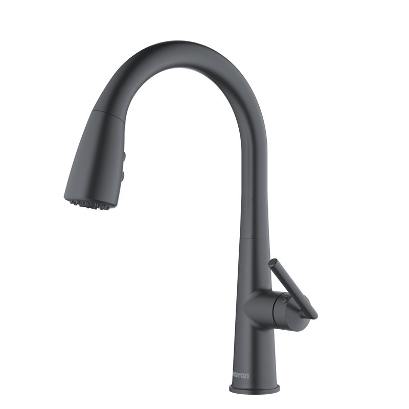 Karran Kentland Single Handle Pull Down Sprayer Kitchen Faucet, Gunmetal Gray