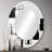 Cubic Black And White Windows To The Ocean - Abstract Oval Decorative Mirror On Metal-315445957