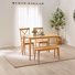 Ensemble de table de salle à manger en bois Drea avec 2 chaises et banc en bois massif