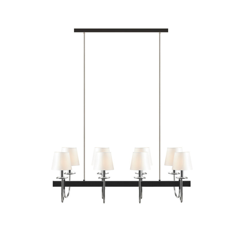 Lustre traditionnel 8 lumières avec abat-jour tambour