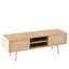 Woven Tv Cabinet, 54.68" Length, Double Sliding Doors, Adjustable Shelf, Solid Wood Legs, For Living Room Style Console, Legs Usual Need-1201841619