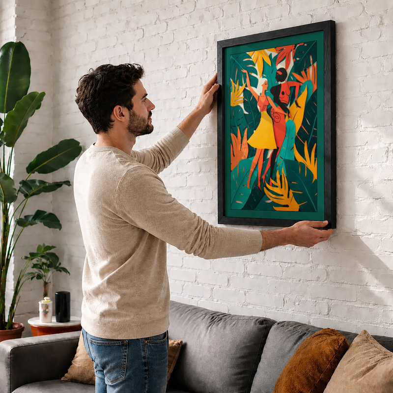 Dancing in Tropics Tropical - Framed Print, Unframed, A3 - 42.0 x 29.7 cm