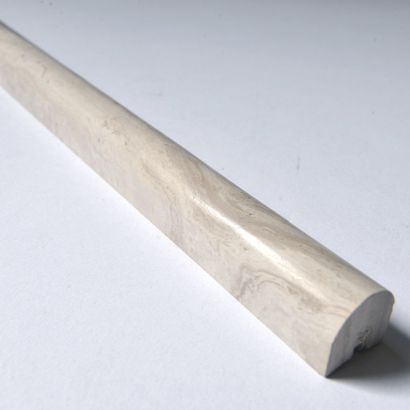 12'' L x 0.75'' W Marble Round Tile Trim