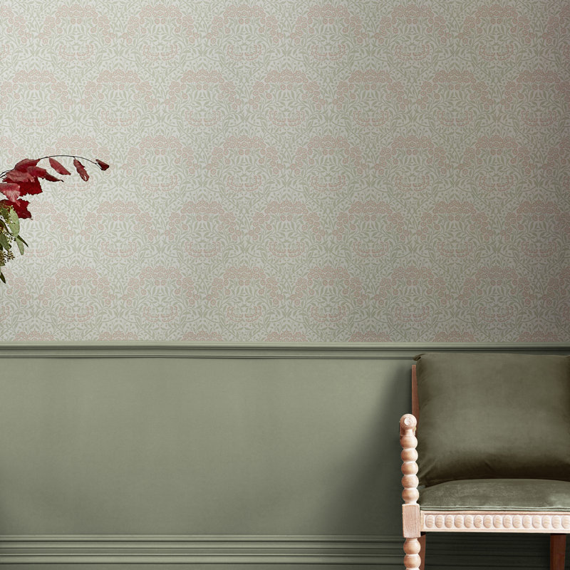 William Morris Michaelmas Daisy Midnight Wallpaper, Pink/Gray