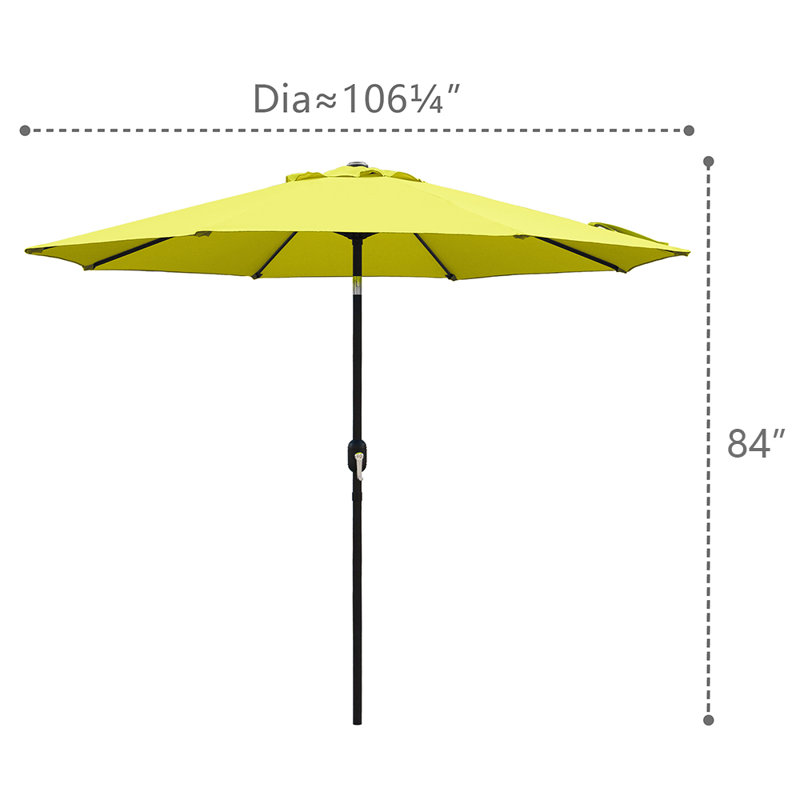 Parasol de marché inclinable Tempo de 2,74 m, Jaune