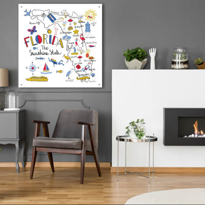  'Florida' by Farida Zaman Acrylic Glass Wall Art, 36" x 36"