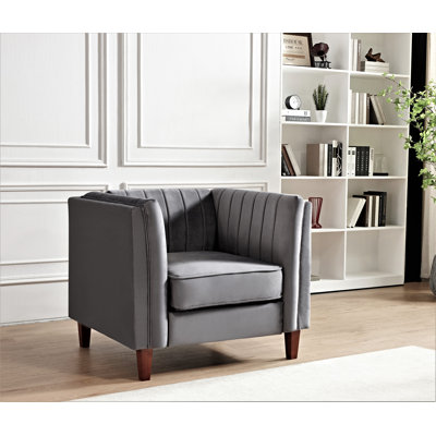 Fauteuil en velours l 37 po Souheil