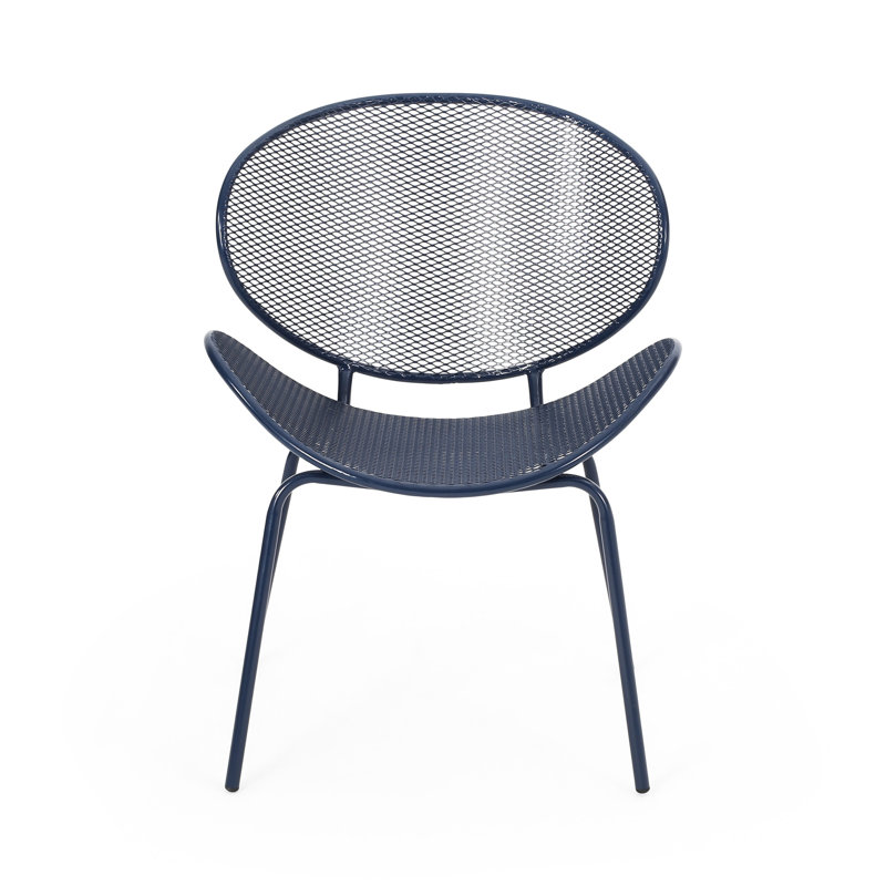 Chair In Navy, Iron Craftsmanship, 34.21 In. High, 24.34 Wide, 25.3 Deep Stylish Navy Iron, 34 Tall, 24.8 25.5 Deep, 23.12 Lb