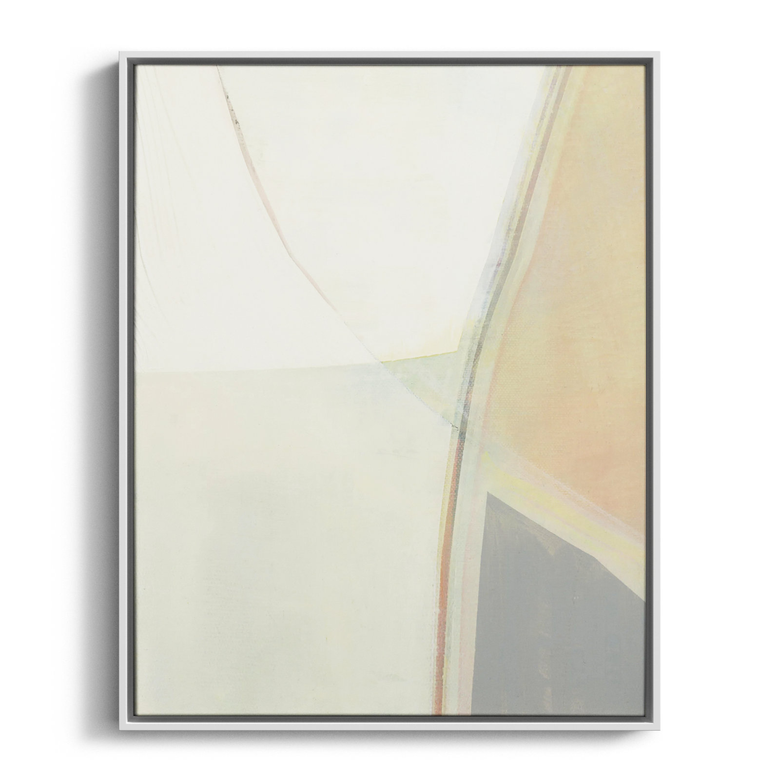 Alexandria "In Neutral II" Painting by Cartissi, 29.5" H x 23.5" W x 2" D, White Framed Canvas