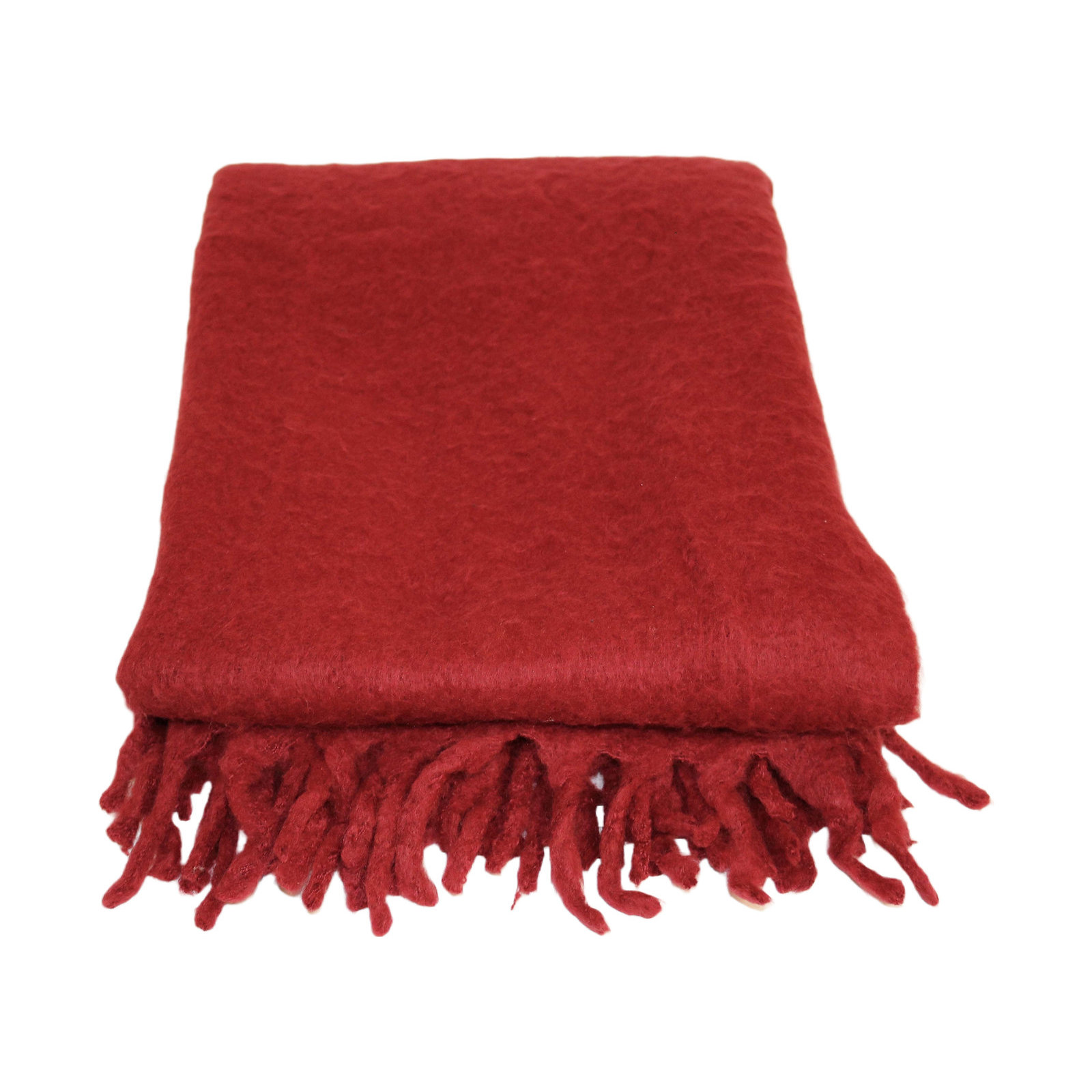 Hidalgo 100% Wool Hand Woven Throw Blanket, Red, 2.8