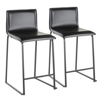 Mara Contemporary Counter Stool in Faux Leather by LumiSource - Set of 2