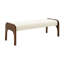 Long banc rembourré, banc de salle à manger moderne avec tissu en chenille doux et pieds en bois d'hévéa, chenille-350703630