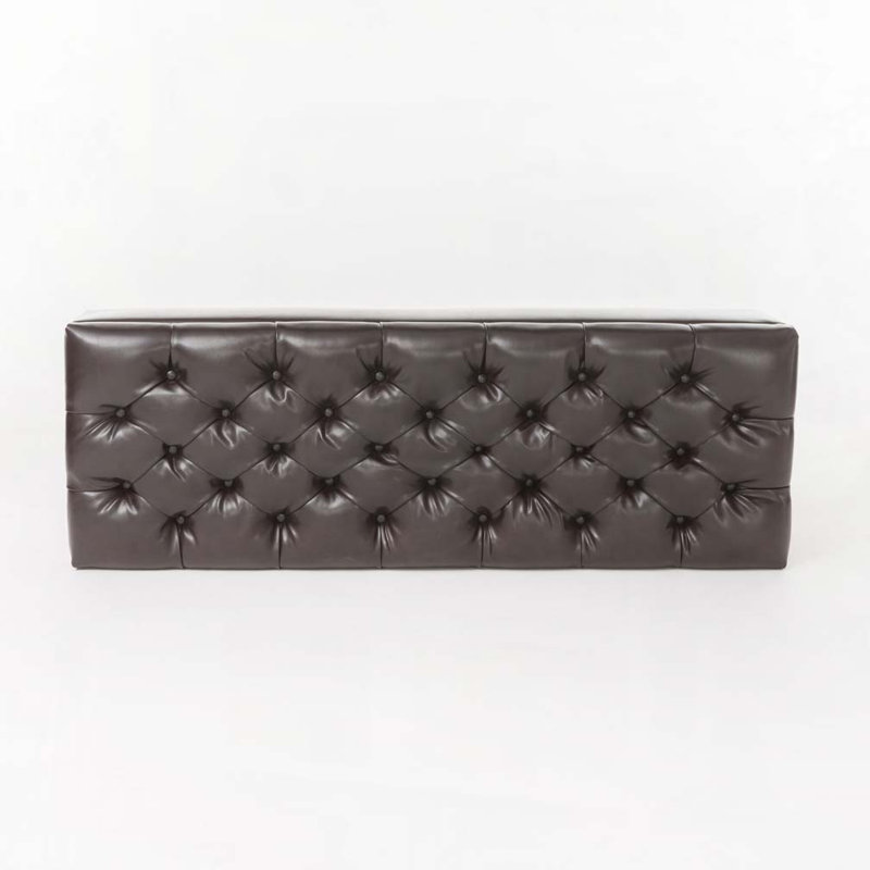 Boucle Upholstered Bench with Rubber Wood Legs,, Dark Brown
