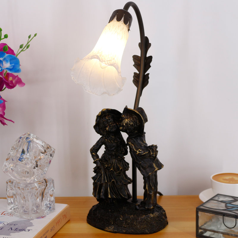 Amarillo Resin Desk Lamp, White Alabaster
