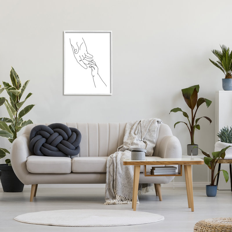 «Baby Hands Reaching», impression sur toile, Giclée encadrée blanc bord de mer, H 30 po x l 24 po x 1,5 po