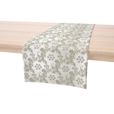 Rectangular Damask Cotton Twill Table Runner