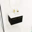 Meuble-lavabo mural de 30 po avec lavabo, style châtaignier noir, porte silencieuse en résine à bords épais, armoire moderne de 30 po, finition, charnière silencieuse, rangement-874552408