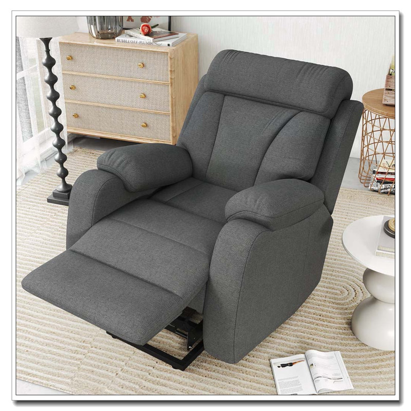 Fauteuil inclinable électrique Power Lift, Tissu velours flocon de neige, Gris foncé